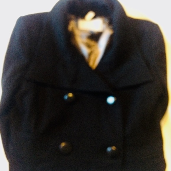 Black Recycled Wool Trench Coat Size Medium - Picture 16 of 16
